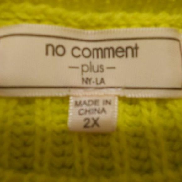 No Comment 2X Wild Lime/White Ombre Sweater - Picture 3 of 3